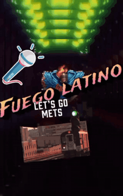 Fuego Latino Lets Go Mets Sign GIF