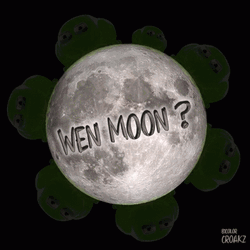 Full Moon Frog Neon Design GIF