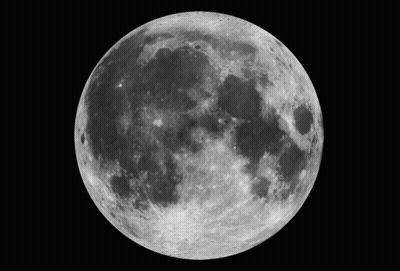 Full Moon In Black And White GIF