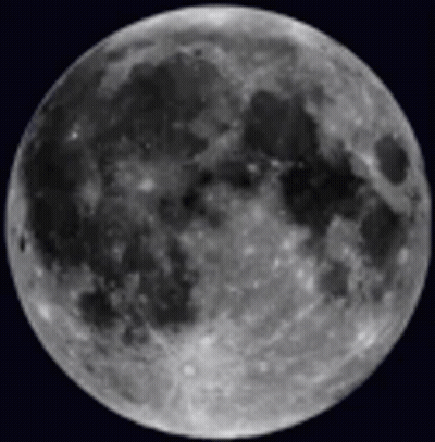 Full Moon In Black And White GIF