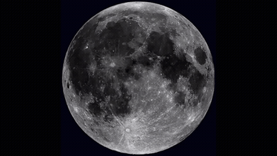Full Moon In Black And White GIF