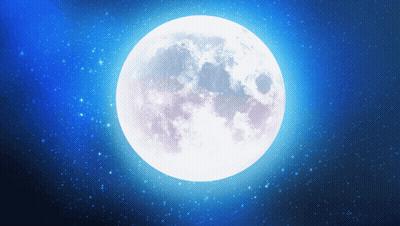 Full Moon In Blue Sky With Stars GIF