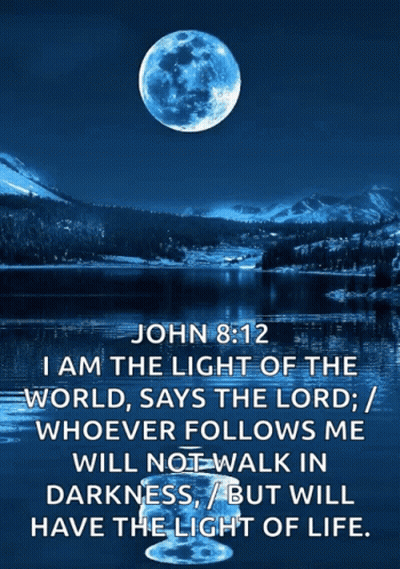 Full Moon Over Lake With Quote From John GIF