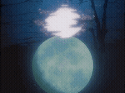 Full Moon Over Trees GIF