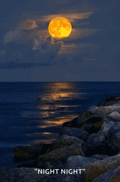 Full Moon Over Water Night Night