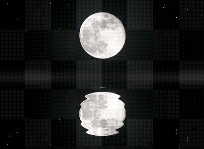 Full Moon Reflected In Dark Pool GIF