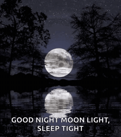 Full Moon Reflection With Good Night Moon GIF