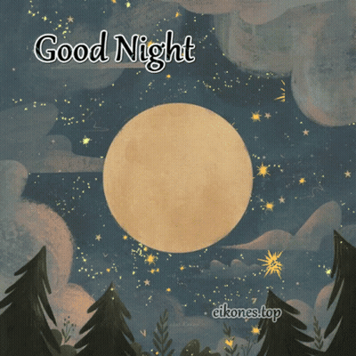 Full Moon Saying Good Night GIF