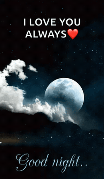 Full Moon Saying I Love You Always Good Night GIF