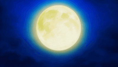 Full Moon Shining In Dark Blue Sky GIF