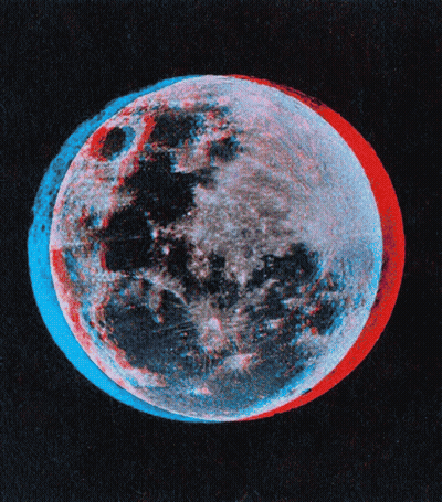 Full Moon With Blue And Red Colors GIF