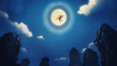 Full Moon With Flying Frog GIF