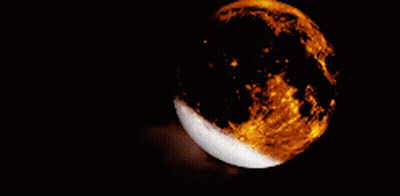 Full Moon With White Crescent Moon GIF