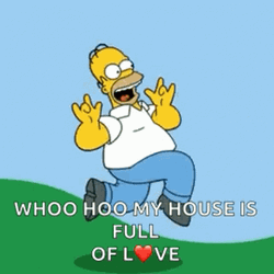 Full Of Love Homer Woohoo Jumping GIF