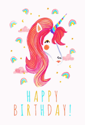Fun Happy Birthday Unicorn Greeting GIF