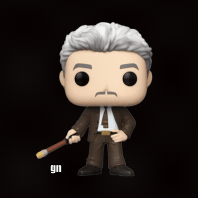 Funko Pop Man In Suit And Tie Holding Cane GIF