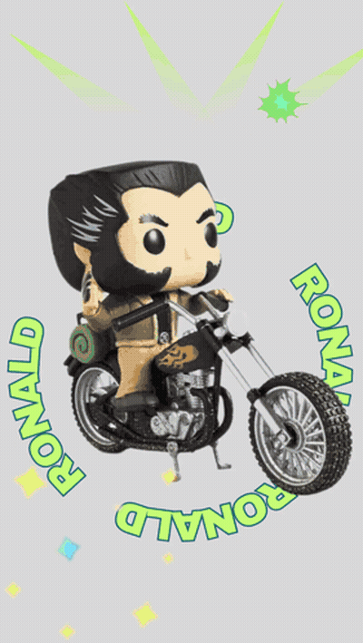 Funko Pop Wolverine Riding Motorcycle Ronald Fireworks GIF