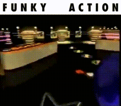 Funky Action Poster With Lights GIF