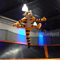 Funky Tigger Mascot Jumping  GIF