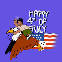 Funny 4Th Mounting An Eagle Animation GIF
