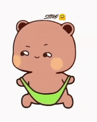 Funny Animated Bear Wearing Underwear GIF