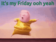Funny Animated Pig Happy Friday Dance GIF