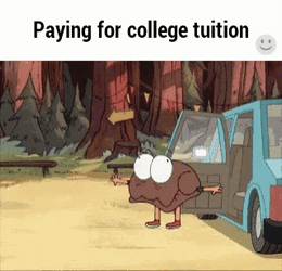 Funny Animation  Wallet Paying For College Tuition GIF