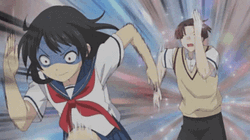 Funny Anime Running Girl Chase GIF