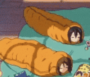 Funny Anime Yui And Azusa Picnic Roll GIF