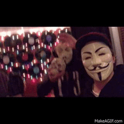 Funny Anonymous Hacker Mask Weird Party Jam GIF