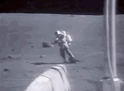 Funny Astronaut Walking On Moon Fail GIF