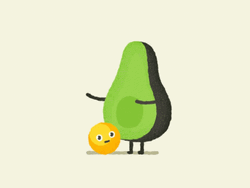 Funny Avocado Cartoon Falling Seed GIF