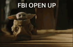 Funny Baby Yoda Fbi Open Up GIF