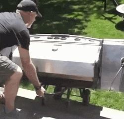 Funny Bbq Grill Topples Over Mishap GIF