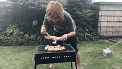 Funny Bbq Grilling Chopsticks Fail GIF