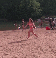 Funny Beach Gymnastics Fail GIF