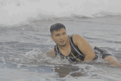 Funny Beach Waves Moments GIF