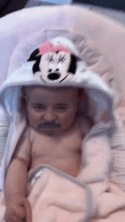 Funny Bearded Baby Sinister Smile Meme GIF