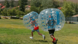 Funny Big Hit Bubble Soccer GIF