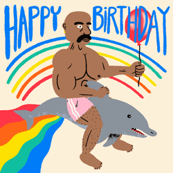 Funny Birthday Dolphin Ride Man