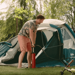 Funny Building Camping Tent Mishap GIF