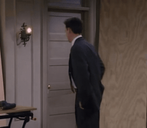 Funny Bye Man Falling Over Dutch Door GIF