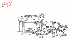 Funny Cartoon Cat Climbing GIF