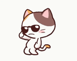 Funny Cartoon Cat With Glasses GIF