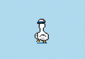 Funny Cartoon Duck Spinning  GIF