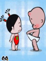 Funny Cartoon Gives Rose GIF