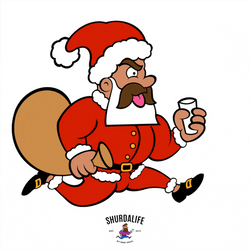 Funny Cartoon Santa Changing Suit GIF