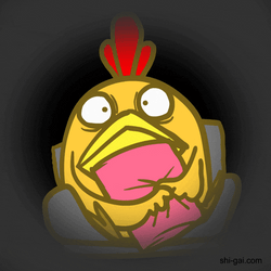 Funny Chicken Startled Eyes Goodnight GIF