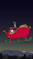Funny ChristmasSanta Claus Gift Giving GIF