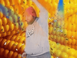 Funny Chubby Guy Dancing Corn Background GIF